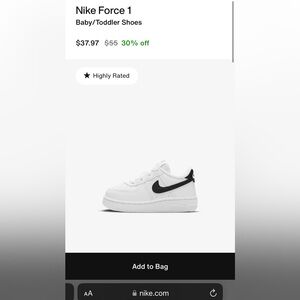 NIKE FORCE 1 BLACK/ WHITE